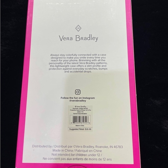 🆕 Vera Bradley iPhone 12/12 Pro Case “Stained Glass Medallion” - Picture 3 of 4